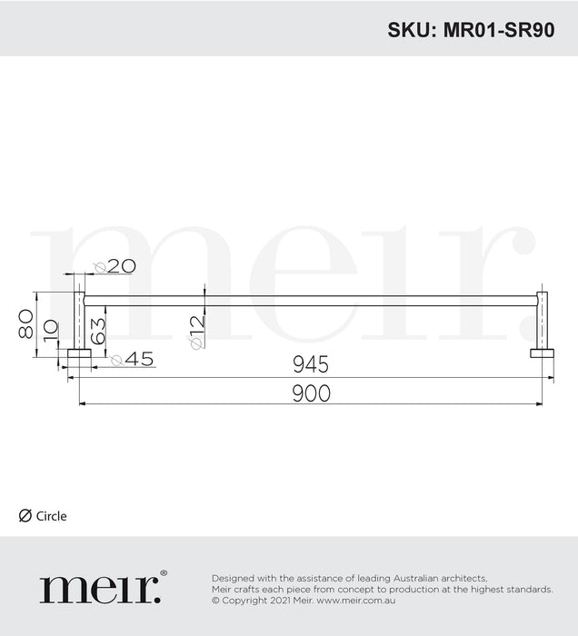 Round Single Towel Rail