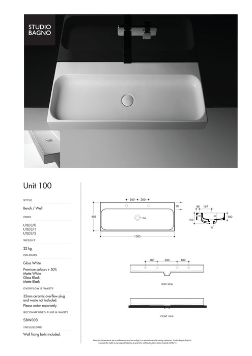 Studio Bagno Unit 100 1005mm