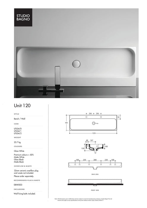 Studio Bagno Unit 120 1205mm