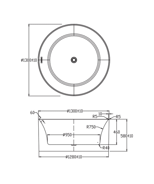 Seima Arko 130 Round Freestanding Bath