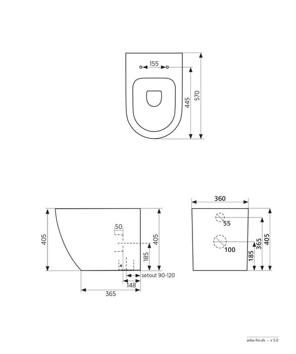 Seima Arko Floor Mount Toilet Pan With Deluxe Seat