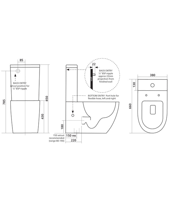 Seima Arko Wall Faced toilet Suite with Deluxe Seat