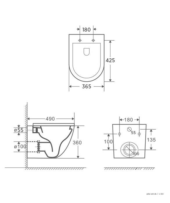 Seima Arko Wall Hung toilet suite & seat