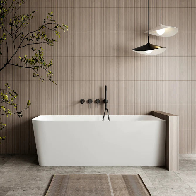 Cassa Design Ashton Corner Back To Wall 1700mm Right Hand Corner Bath in Matte White