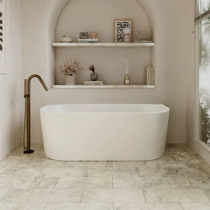 Cassa Design Auris Round Back to Wall 1500mm Bathtub in Gloss Finish