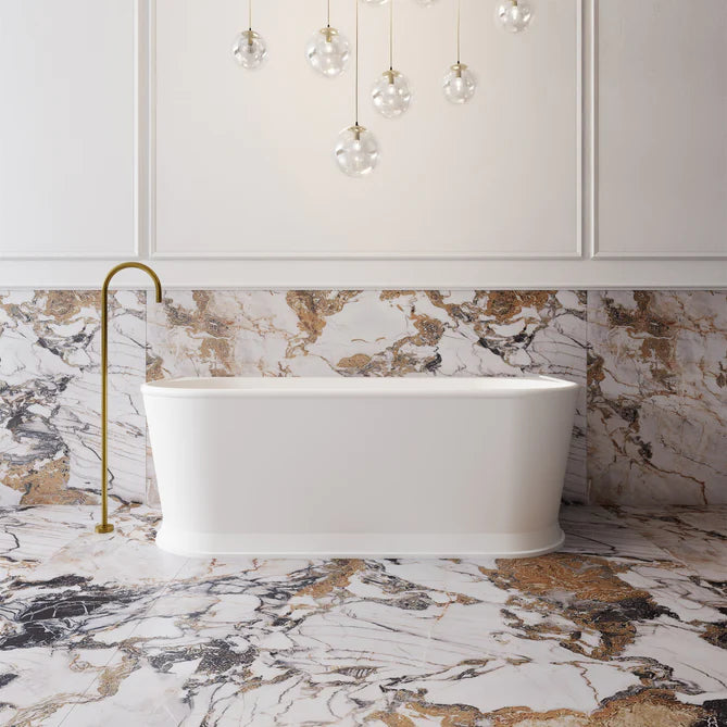 Cassa Design Westminster Back To Wall 1500mm Freestanding Bath in Matte White