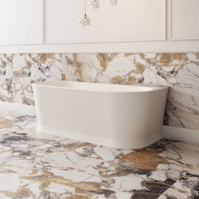 Cassa Design Westminster Back To Wall 1700mm Freestanding Bath in Matte White