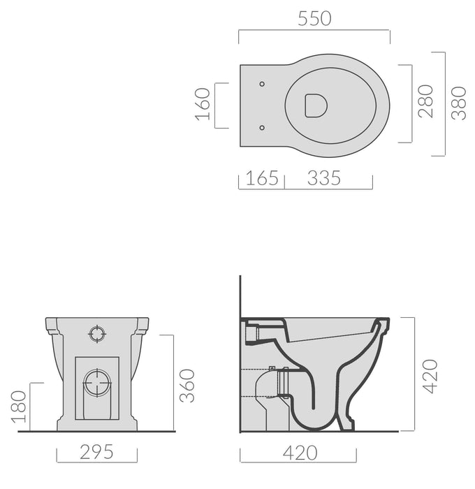 Turner Hastings Claremont Floor Mounted Pan With Seat