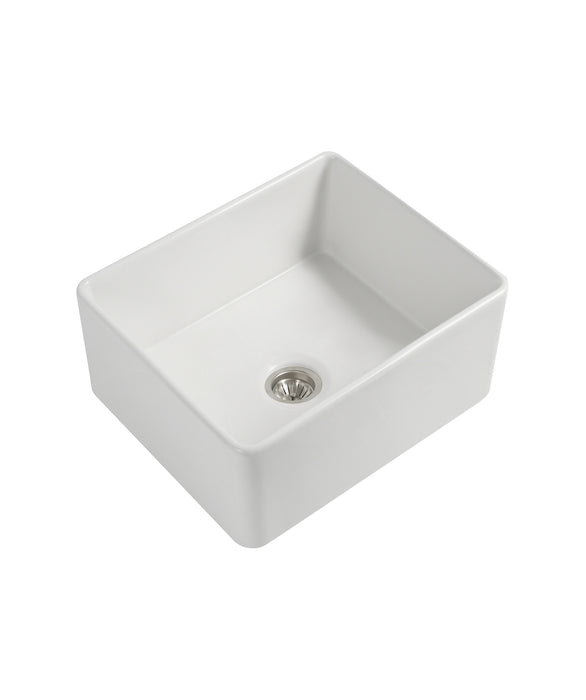 Seima Cleo 610 Duo fluted/flat apron fireclay sink - White Silk Matte