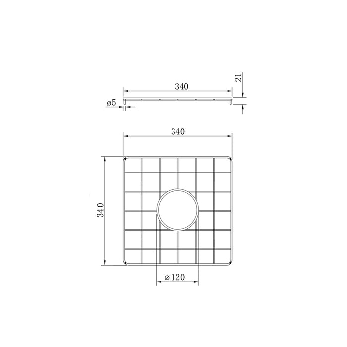 Turner Hastings Cuisine 46 X 46 Protective Brushed Brass Grid - Clearance
