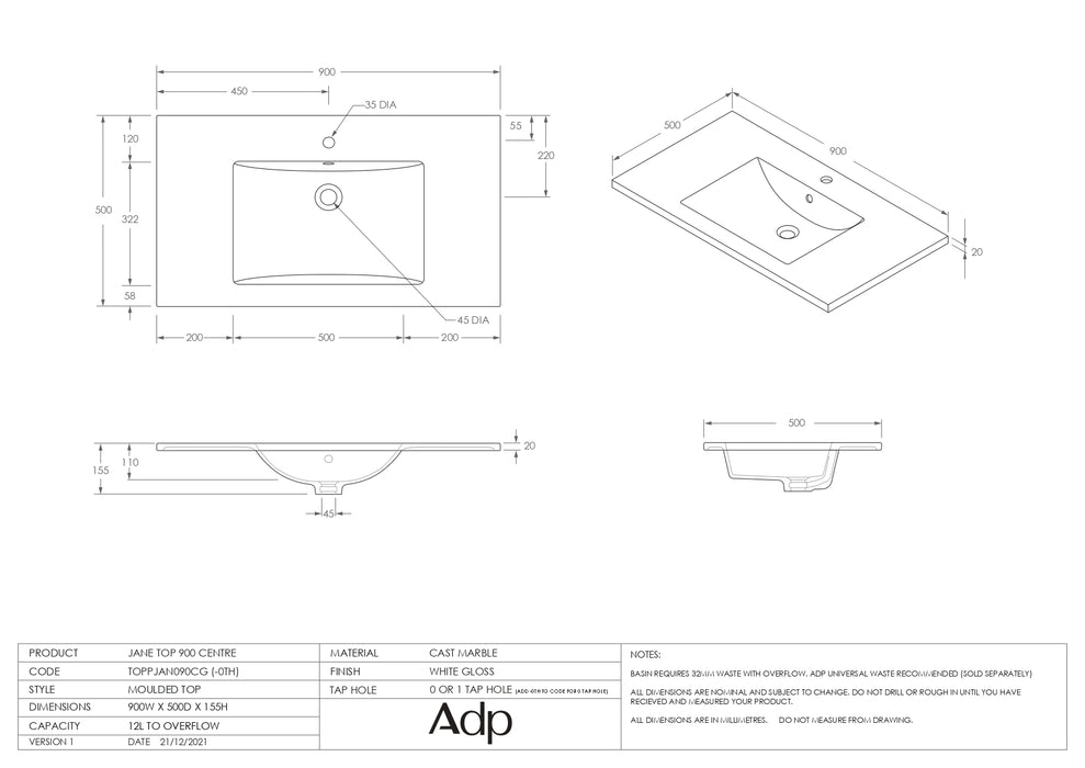 ADP Jane Express 900 Wall Hung / Floor Mount