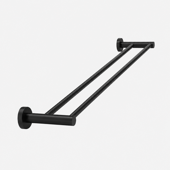 ELIO Ascot Double Towel Rail 600mm - Matte Black - ELIO-ASC-DTR600-MB