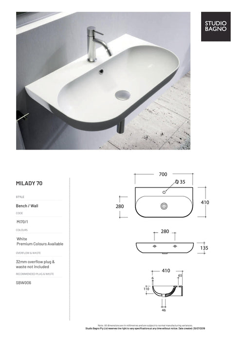 Studio Bagno Milady 70 - 1TH 700mm