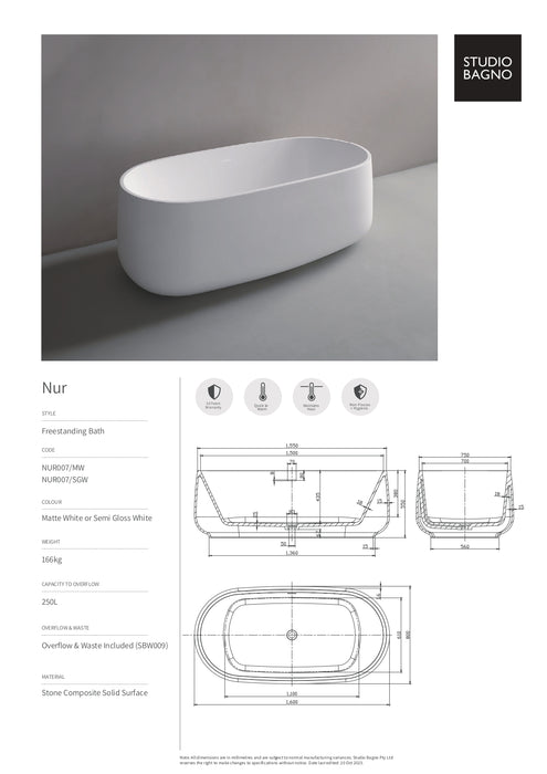 Studio Bagno Nur Freestanding Bath