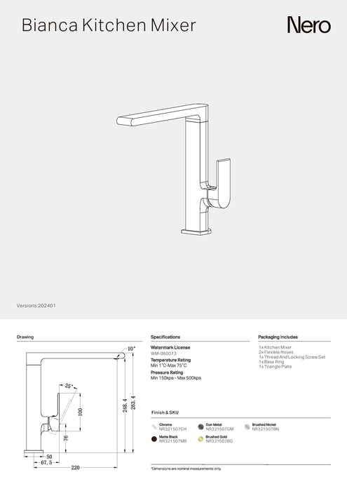 Nero Bianca Kitchen Mixer
