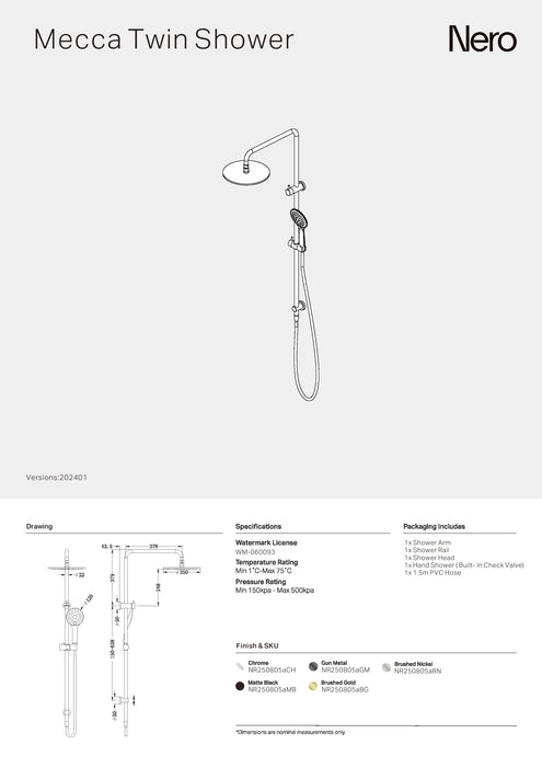 Nero Round Twin Shower