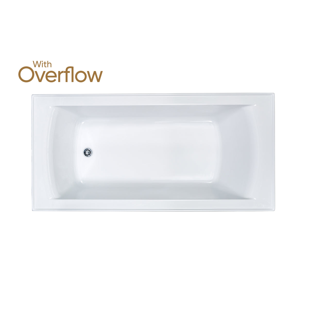 Seima Syros 103 (Select) inset bath – with basic overflow and Plug+Was ...