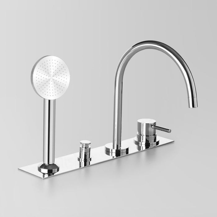 Astra Walker Icon Hob Set with Single-function Hand Shower, Diverter, Mixer, on Backplate – A69.07.48.42.V5.M