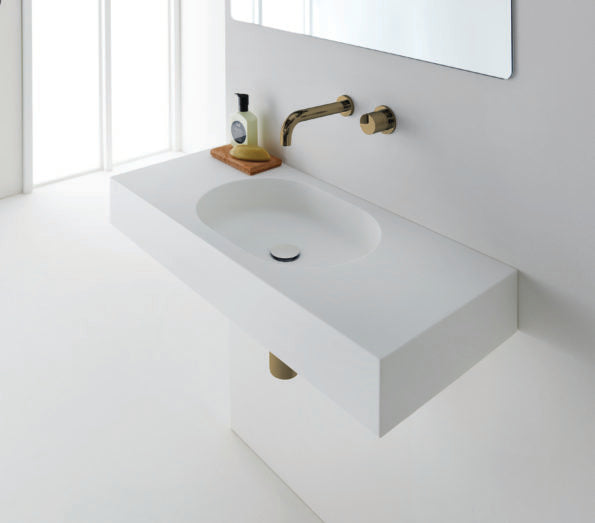 Omvivo Arki 900 Solid Surface Wall Hung Basin 0TH 900mm