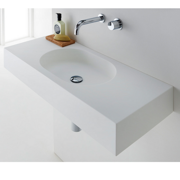 Omvivo Arki 900 Solid Surface Wall Hung Basin 0TH 900mm