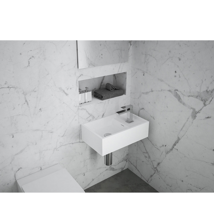 Omvivo CDesign Micro 485 Solid Surface Wall Hung Basin 1TH 485mm