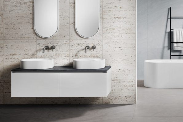 Omvivo Lune 550 Solid Surface Basin 1TH 550mm