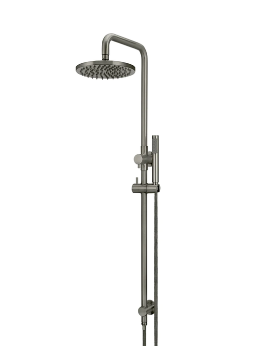 Meir Round Combination Shower Rail, 200MM Rose, Single Function Hand Shower