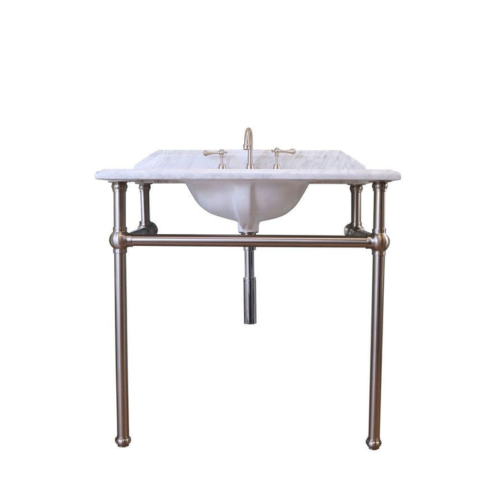 Turner Hastings Mayer Basin Stand With 90 x 55 Real Carrara Marble Top, Chrome -3TH 900mm