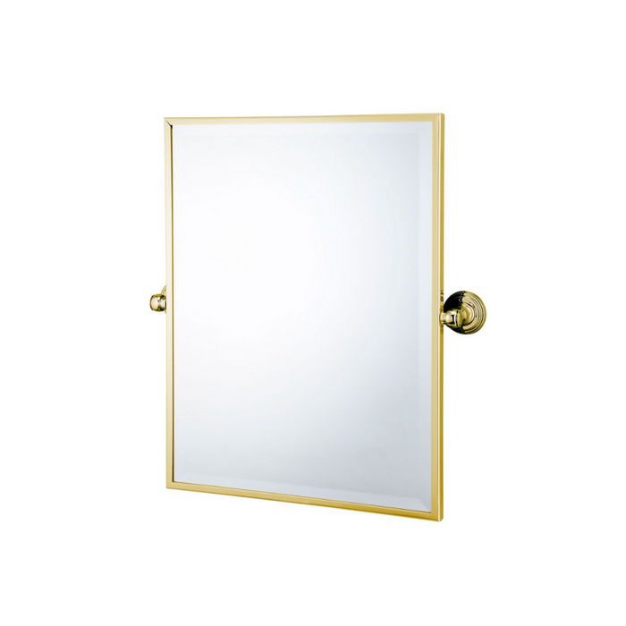 Mayer Pivot Rectangle Mirror Brushed Brass 460mm