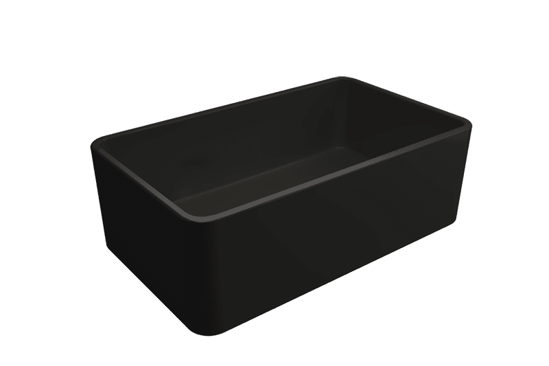 Turner Hastings Novi 75 x 46 Fine Fireclay Matte Black Butler Sink 750mm