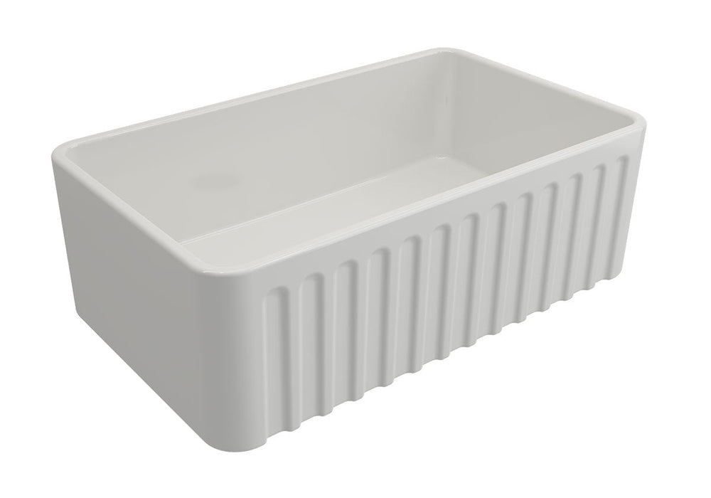 Turner Hastings Novi 75 x 46 Fine Fireclay Matte White Butler Sink 750mm