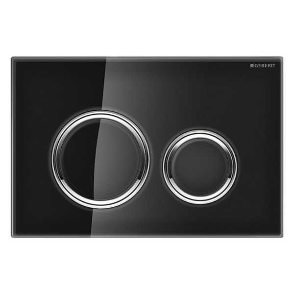 Geberit Sigma 21 Black & Chrome Round Button Flush Plate