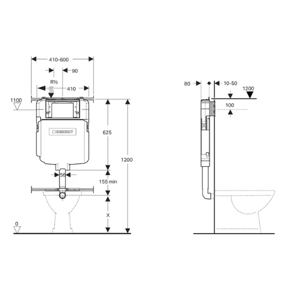 Geberit Sigma 8 For Floor Mounted Pans