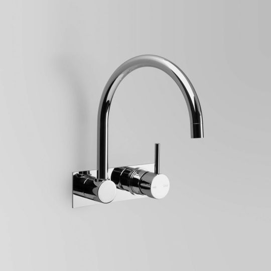 Astra Walker Icon Wall Set with Swivel Spout & Mixer on Backplate - a69.28.48.bp