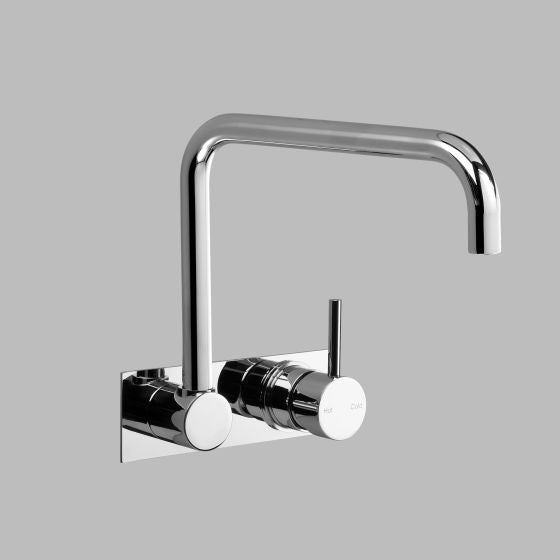 Astra Walker Icon Wall Set with Swivel Spout & Mixer on Backplate a69.28.48.bp.v2